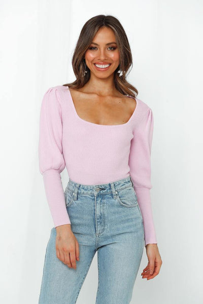 Champagne Toasts Knit Top Lilac | Hello Molly USA