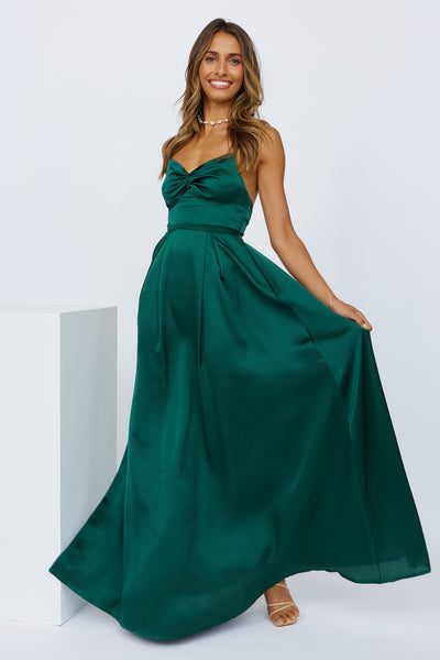 Drinks All The Time Maxi Dress Forest Green