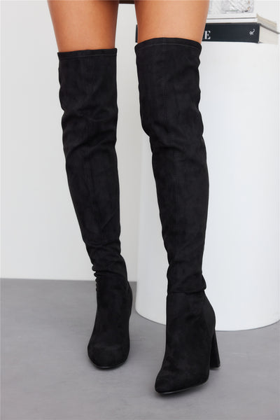 BILLINI Cannon Over The Knee Boots Black Suede