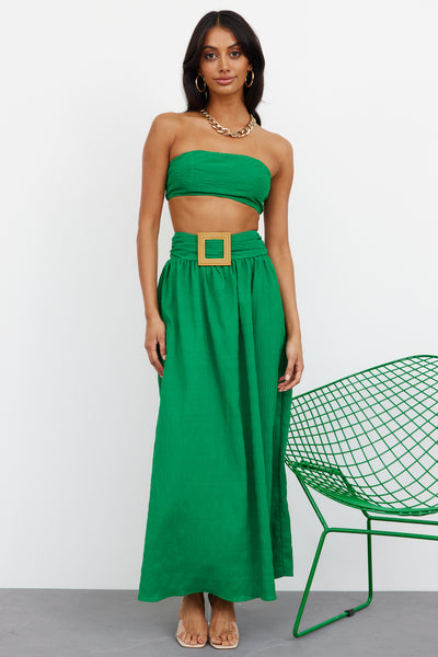 Iconic Revival Maxi Skirt Green