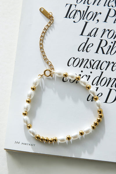 18k Gold Plated Sea Washed Pearls Bracelet Gold