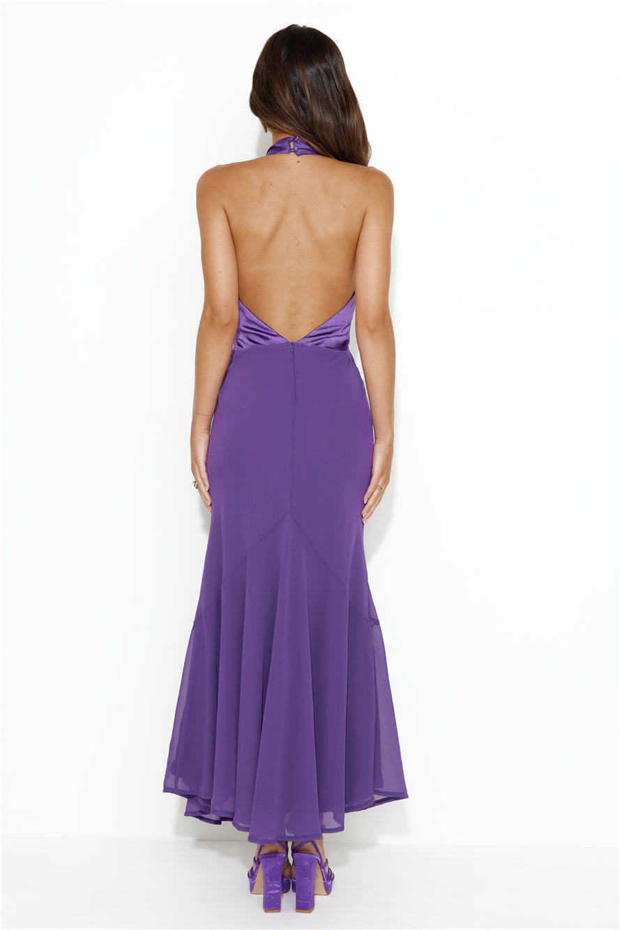 Allowing Luxury Halter Maxi Dress Purple | Hello Molly