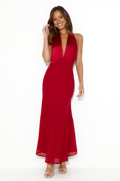 Allowing Luxury Halter Maxi Dress Red