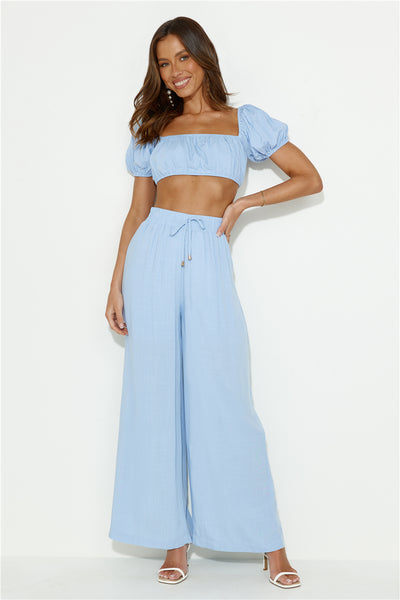 Totally Chill Wide Leg Pants Blue