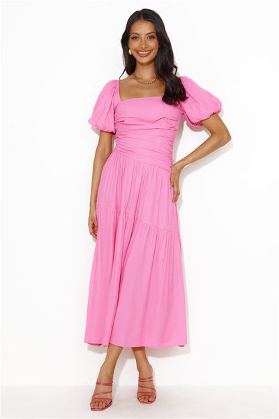 She's Your Girl Midi Dress Pink