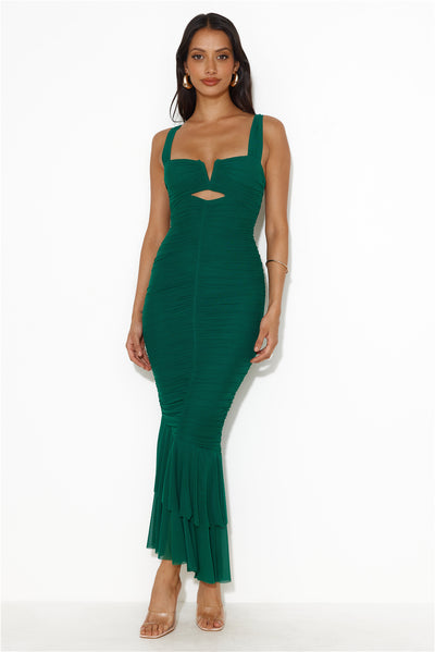 Party Pal Maxi Dress Forest Green