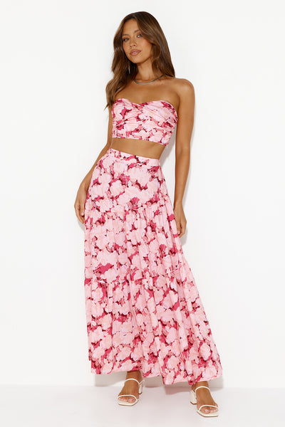 Escaping Reality Maxi Skirt Pink