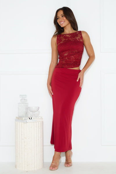Lace Love Maxi Dress Red