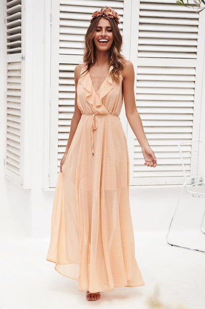 Dot Places To Be Maxi Dress Pink | Hello Molly USA