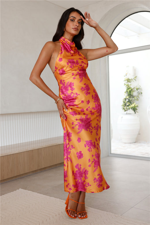 Romantic And Trendy Halter Silk Gown