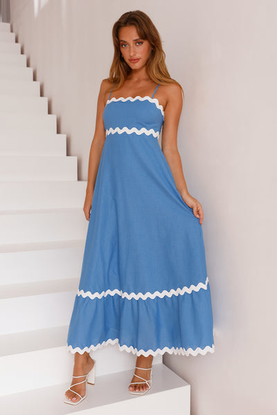 Waves Of Style Maxi Dress Blue