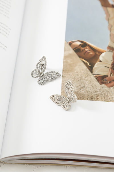 Live The Afterglow Butterfly Earrings Silver