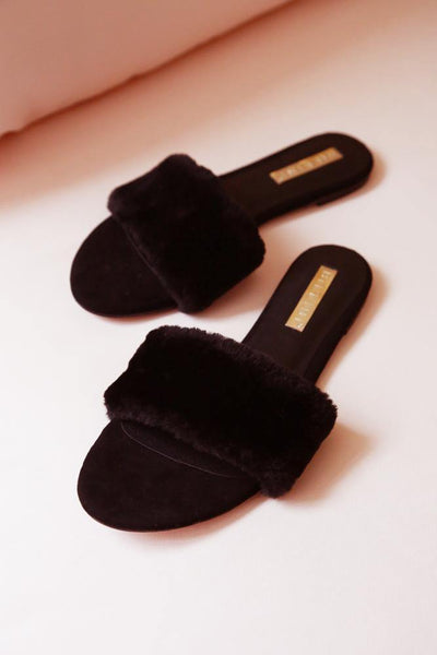 BILLINI Dayla Slide Black Fur | Hello Molly USA