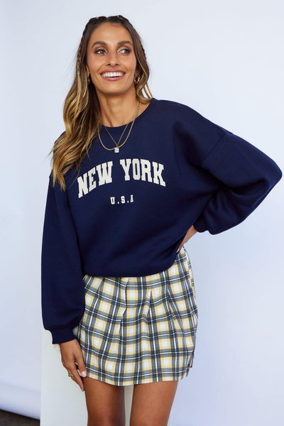 College Essential Sweater Navy | Hello Molly USA