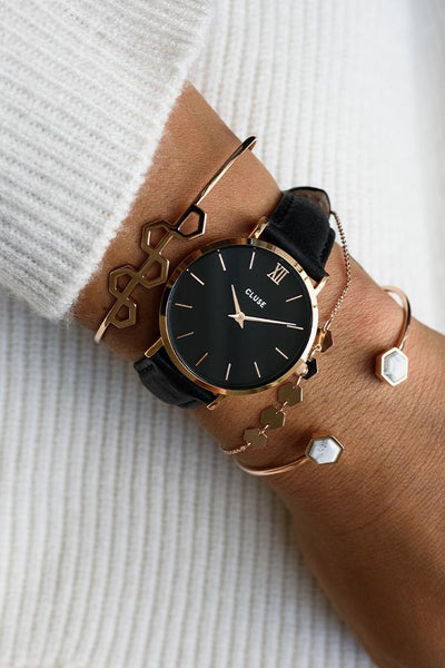 CLUSE Minuit Watch Rose Gold Black/Black | Hello Molly USA