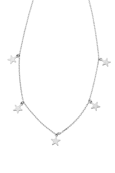 JOLIE & DEEN Multi Star Necklace Silver