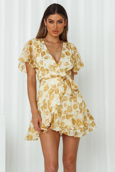 Undivided Attention Dress Yellow | Hello Molly USA