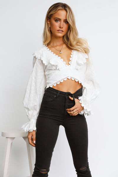 Call For Me Crop Top White