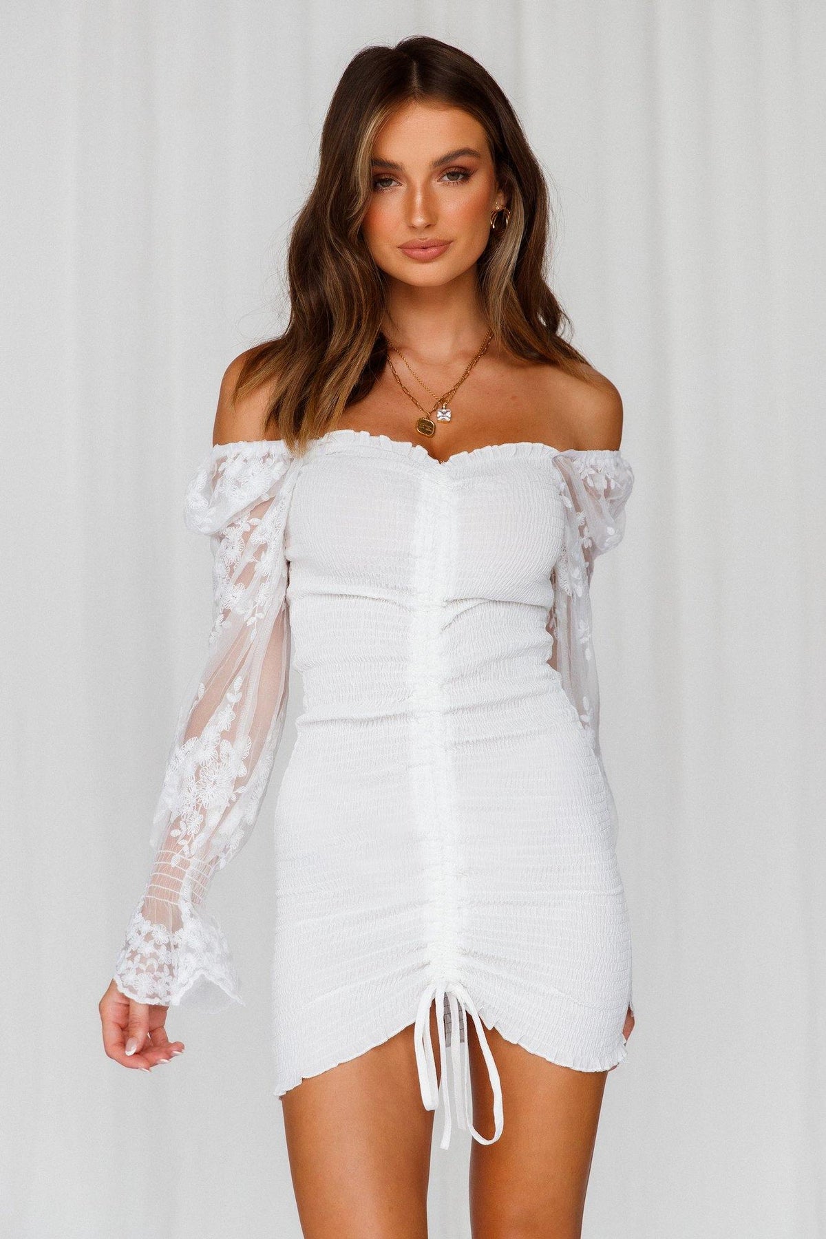 First Look Of Fame Dress White | Hello Molly