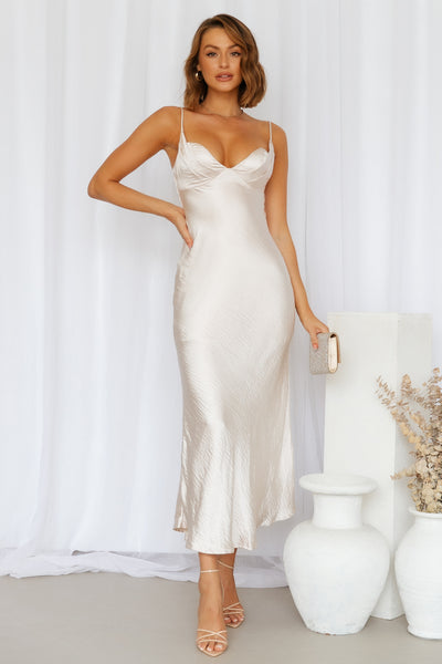 Lovely Escape Maxi Dress Champagne