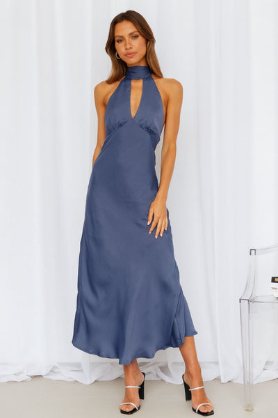 Chill And Cool Midi Dress Blue