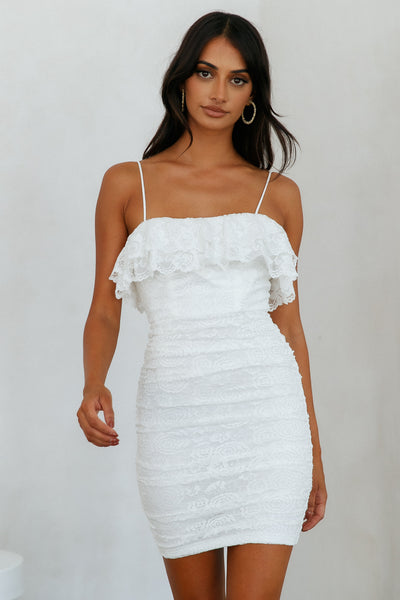 Laced Hearts Dress White