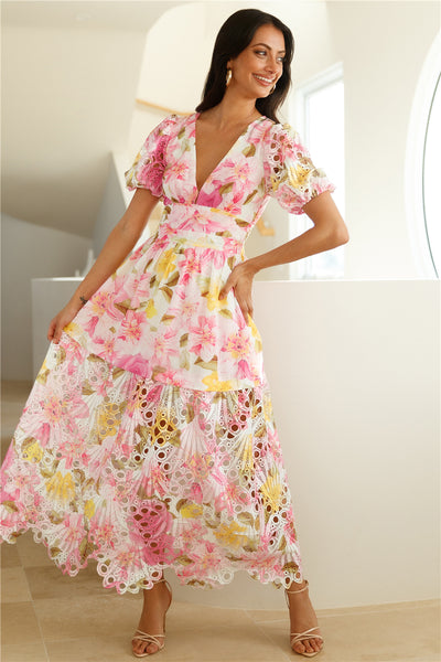 Dancing In The Wilderness Maxi Dress Pink