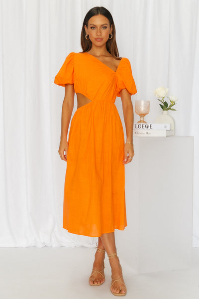 Candy Queen Midi Dress Orange