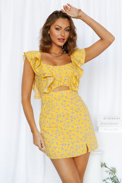 Miami Sunset Dress Yellow