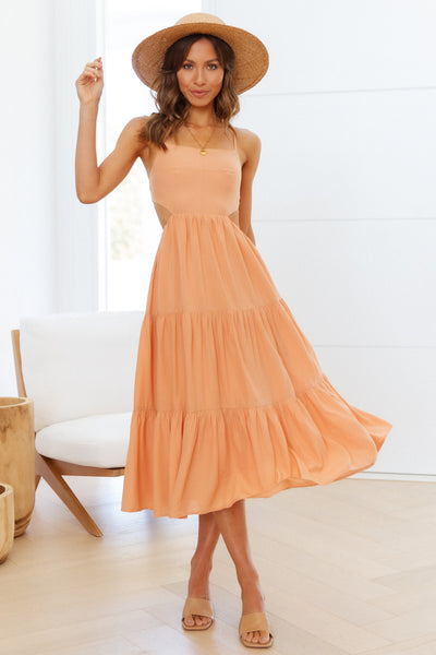 Boho Vibes Midi Dress Orange