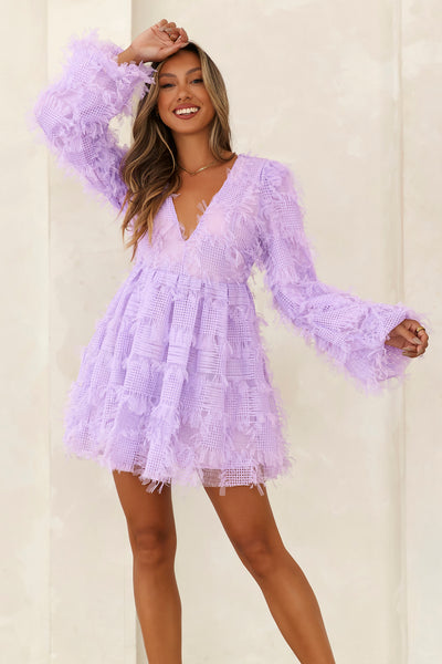 Mood For Fun Tulle Mini Dress Lilac