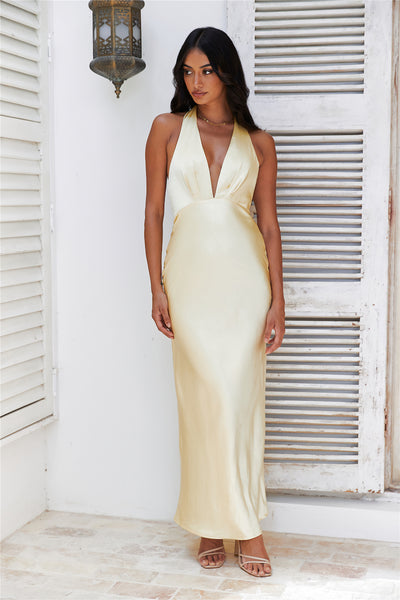 Arrived In Luxe Maxi Dress Yellow