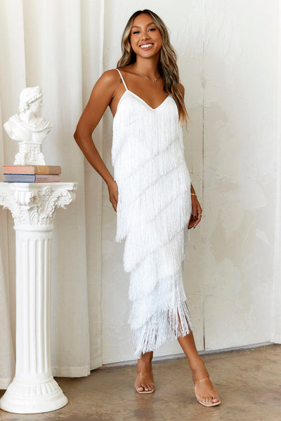 HELLO MOLLY To Be Desired Midi Dress White