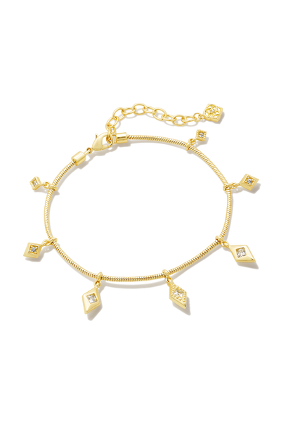KENDRA SCOTT Kinsley Gold Delicate Chain Bracelet Gold White Crystal