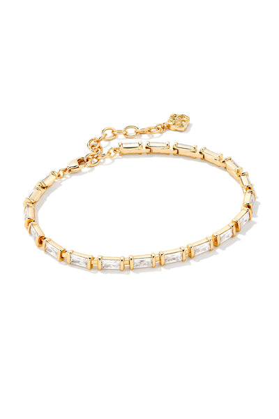 KENDRA SCOTT Juliette Delicate Chain Bracelet Gold White Crystal