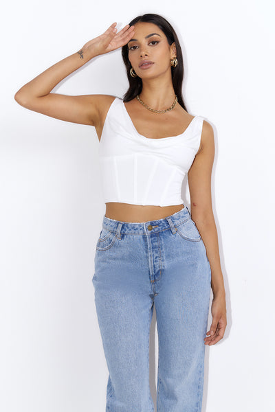 Drinks With You Crop Top White
