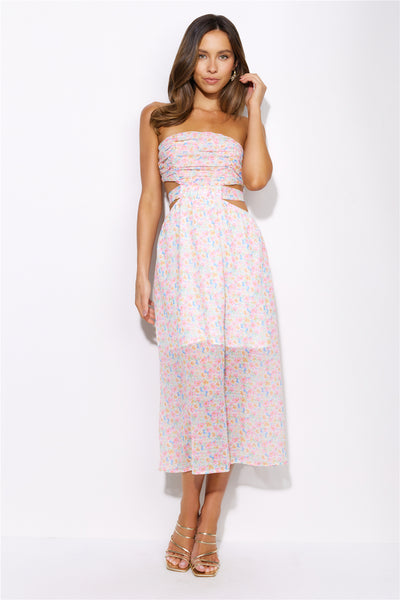 Pretty And Girly Maxi Dress Pink