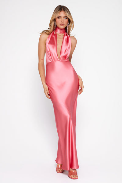 Luxury Events Satin Maxi Dress Pink