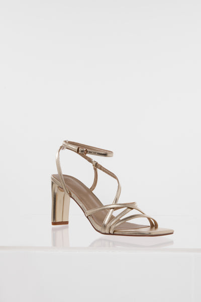 HELLO MOLLY Out Till The Sunrise Heels Gold PU