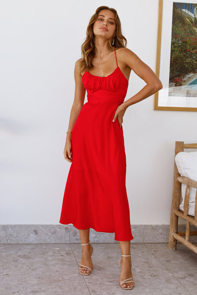 Never Stop Us Midi Dress Red