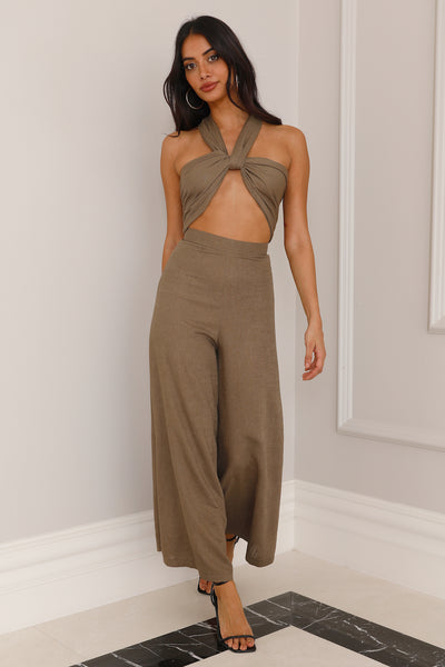 Wrapped In Love Pants Khaki