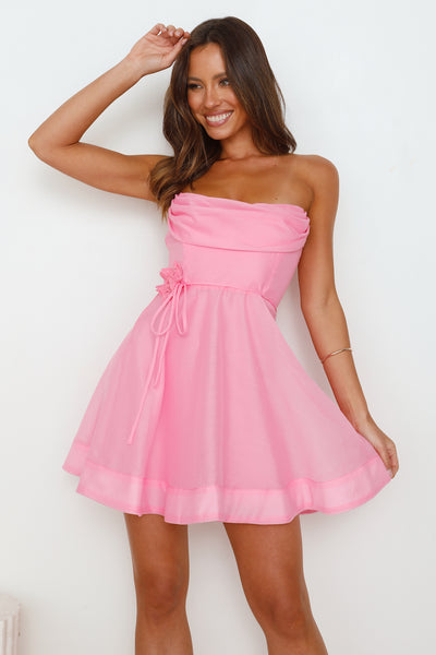 Majestic Girl Strapless Mini Dress Pink