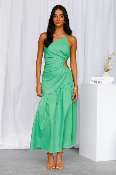 Lovely And Blissful Midi Dress Green