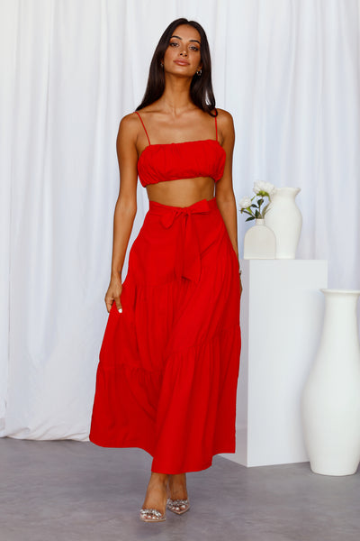 Our World Maxi Skirt Red