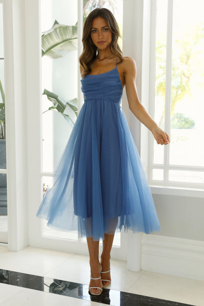 Fairy Vibes Midi Dress Blue