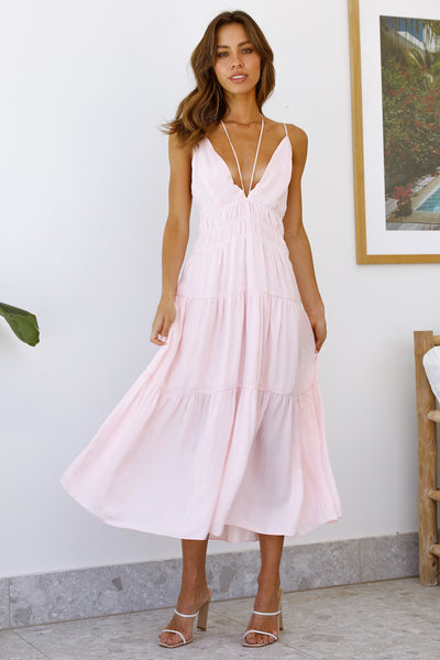 HELLO MOLLY Scattered Hearts Maxi Dress Pink