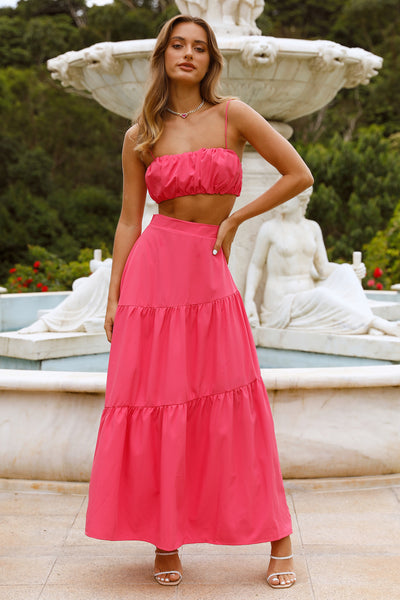 Our World Maxi Skirt Hot Pink