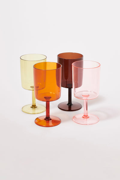 SUNNYLIFE Poolside Wine Glass Multi Set of 4