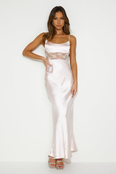 Create with Confidence Satin Maxi Dress Pink