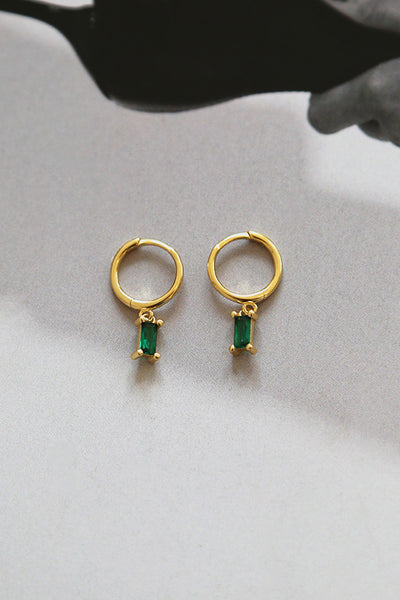 Emerald Drop Earrings Gold